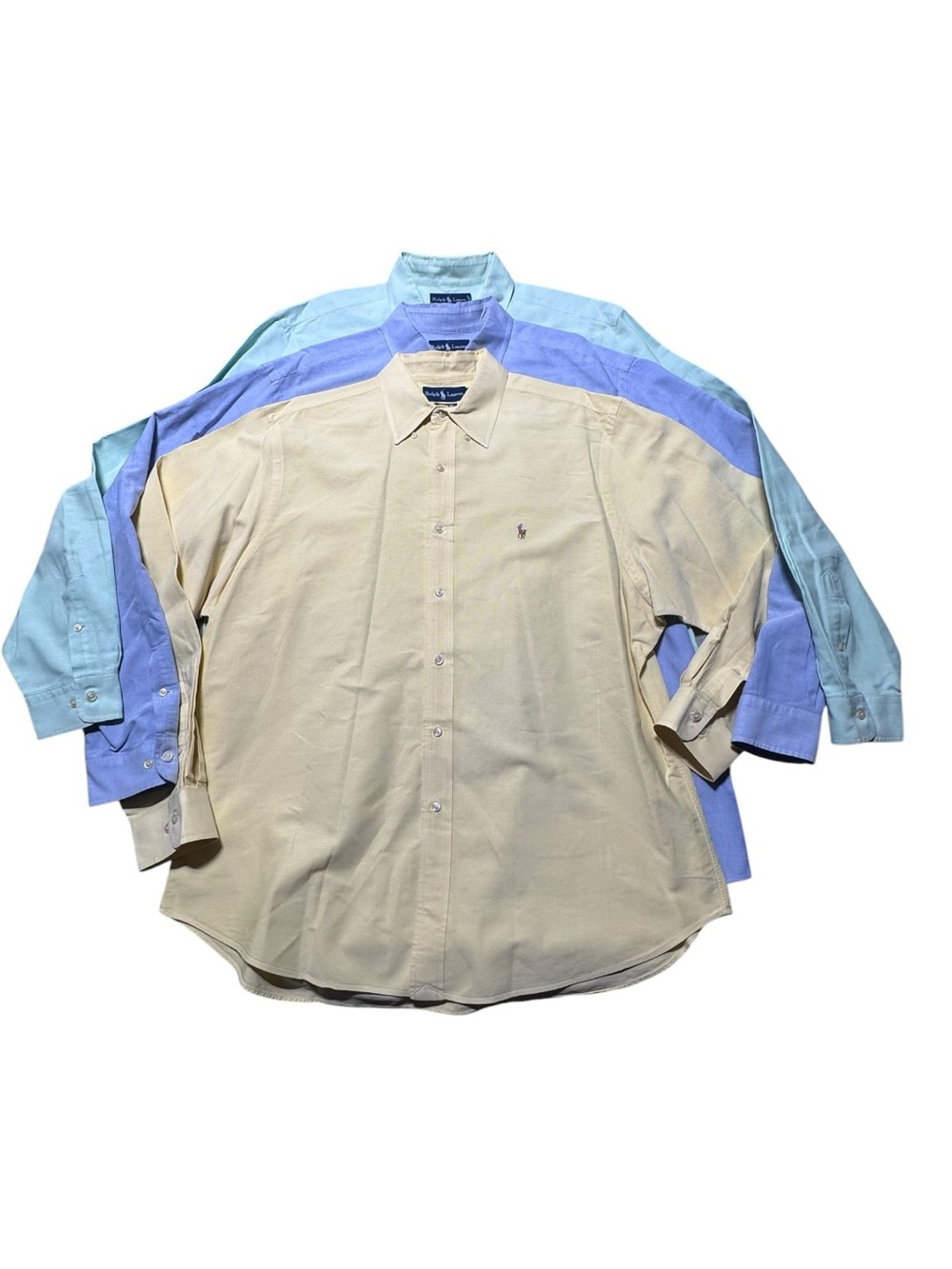 LOT OF 3 Ralph Lauren 17.5 Men's Long Sleeve Oxford Button-Down Shirts Classic - Picture 2 of 16